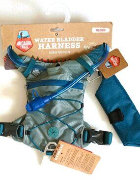 Arcadia Trail Water Bladder Dog Harness Medium Blue Reflective Water Resistant